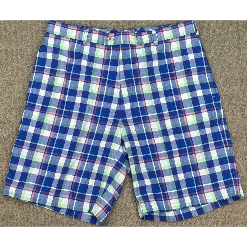 Peter Millar Men's Plaid Chino Shorts Size‎ 33 (Actual 33x9)